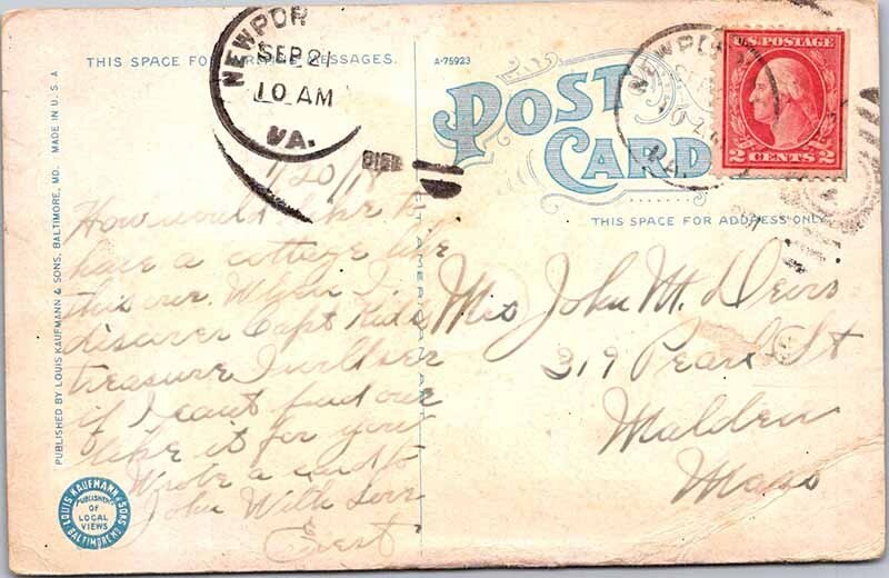 Postcard GOLF COURSE SCENE Phoebus Virginia VA AK5005