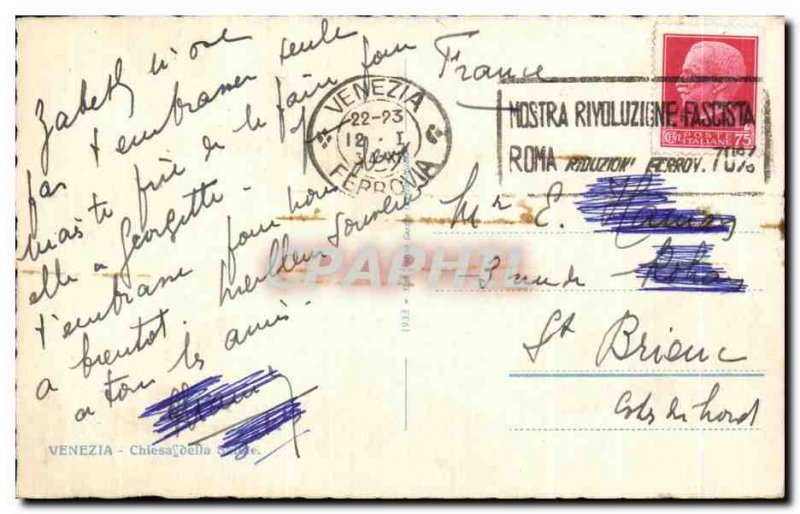 Old Postcard Venezia Chiesa della