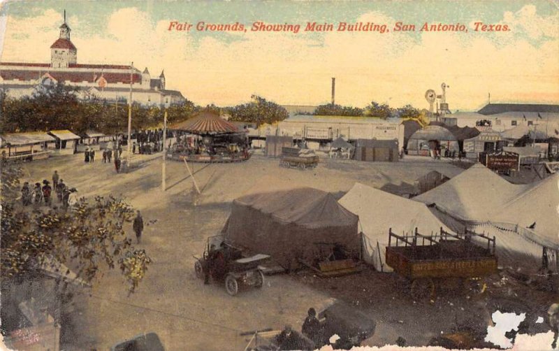 San Antonio Texas Fair Grounds Birds Eye View Vintage Postcard AA29655