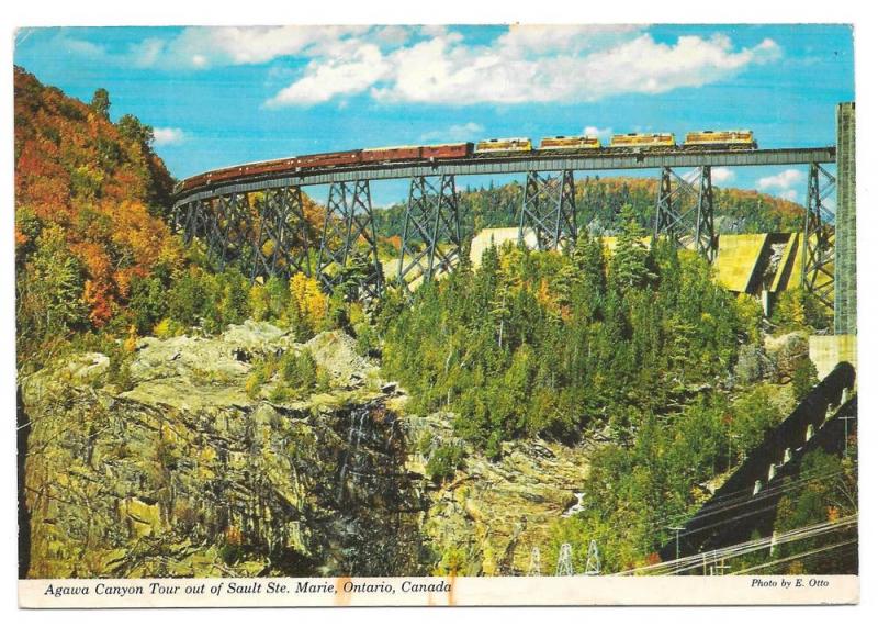 Algawa Canyon Tour Ontaro Train Trestle Vtg E Ott Postcard