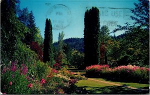 Victoria BC British Columbia Canada Butchart Gardens Postcard PM Columbus OH 
