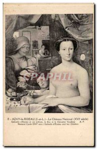 Azay le Rideau Old Postcard National castle Gabrielle d & # 39Estrees and Ven...