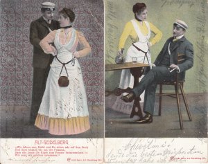 Germany Studentika Heidelberg fencing school student couples unit of 2 postcards