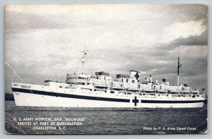 US Army Hospital Ship  Dogwood  Charlestown South Carolina    Postcard