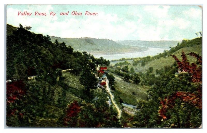 Early 1900s Valley View, KY and Ohio River Postcard