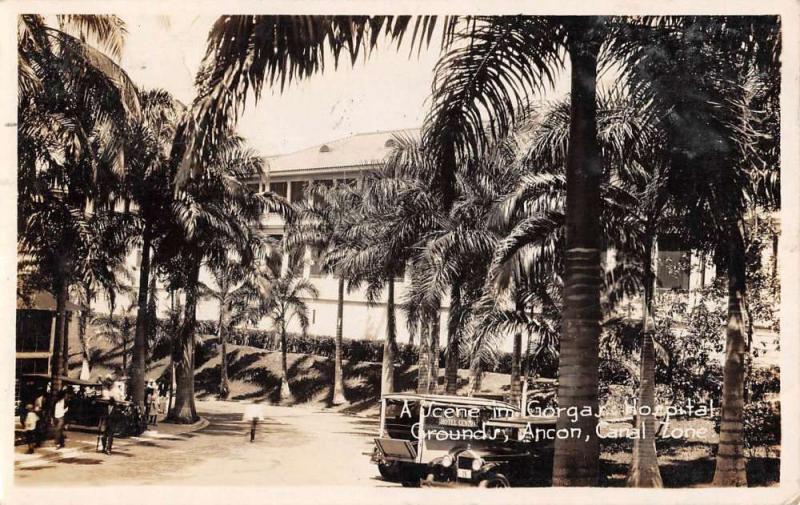 Ancon Panama Canal Zone Gorgas Hospital Real Photo Antique Postcard K79711