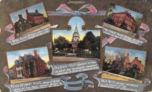 Annapolis Maryland Multi View Houses State Capitol 1911 postcard