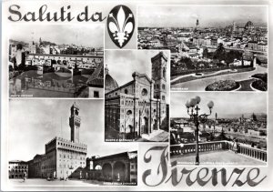 RPPC Italy Florence Greetings from Salut  Multiview