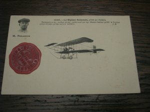 Aviation Postcard UnUsed French France 1910 Rouen Biplane Sommer M. Paillette