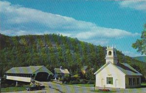 New Hampshire Stark Covered Bridge And Church