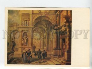 453049 USSR 1986 State Hermitage painting Dirk van Delen entrance to the palace