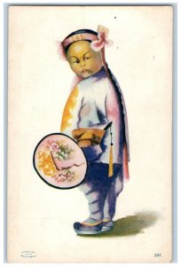 c1905 Chinawoman Headband Braided Hair China Art Unposted Antique Postcard 