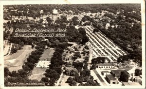 RPPC Aerial View of Detroit Zoo Area, Royal Park MI Vintage Postcard L40