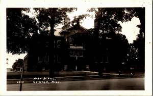 RPPC High School, Clinton MI Vintage Postcard S35