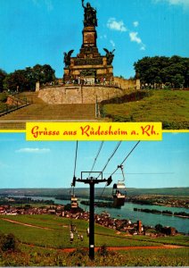 Germany Ruedesheim am Rhein Niederwald Denkmal und Seilbahn