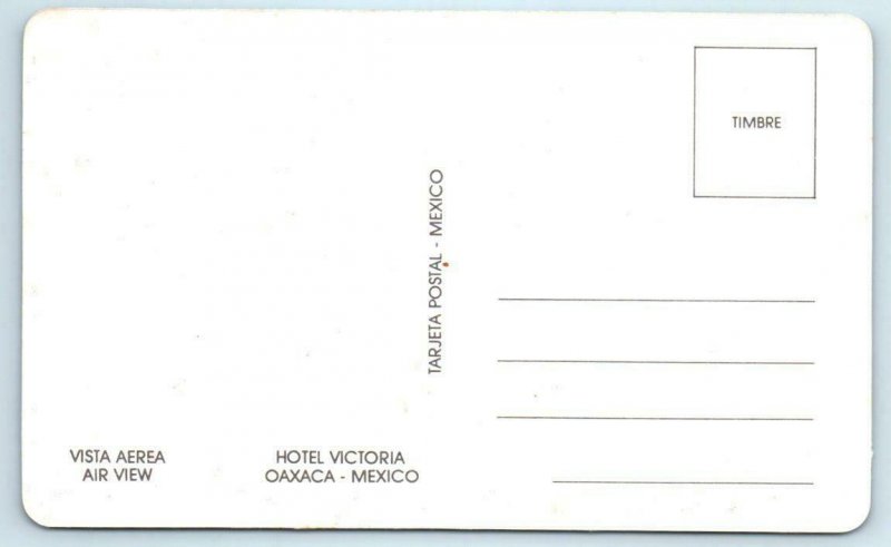 OAXACA, Mexico ~ Aerial View HOTEL VICTORIA ca 1950s-60s   Postcard