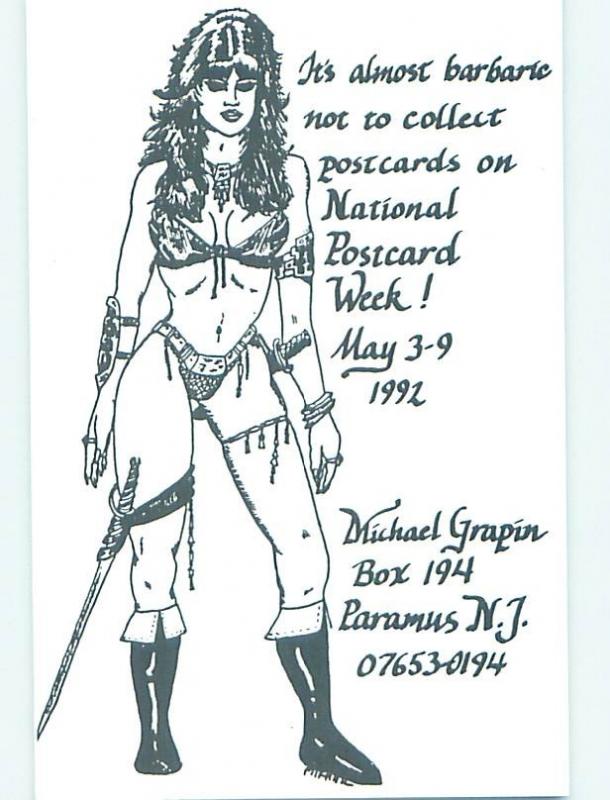 1992 RISQUE SEXY GIRL FOR NATIONAL POSTCARD WEEK Paramus - By Paterson NJ H9655