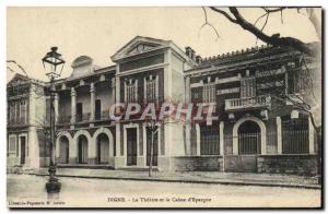 Old Postcard Digne The Bank Theater and Caisse d & # 39Epargne