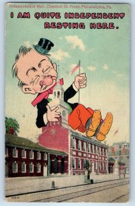 Humor Old Man Sleeping On Top Of Building I Am Quite Resting Here Dwig Postcard