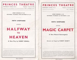 Arabian Magic Carpet Halfway To Heaven 2x Princes Theatre Programme s