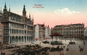 Vintage Postcard 1910's View of Bruxelles  La Grand' Place Brusseles Belgium