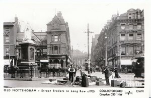 Nottinghamshire Postcard - Old Nottingham, Street Traders in Long Row c1905 -U75