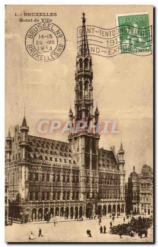 Old Postcard Belgium Brussels City Hall