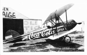 C-1920s Coca Cola Aircraft Advertising 1990s Repro RPPC Photo Postcard 21-6327