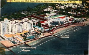 Florida Miami Beach Collins Avenue and 63rd Street Showing Normady Isle