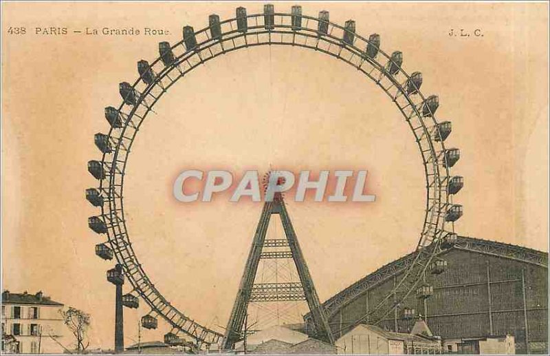 Old Postcard Paris Ferris Wheel