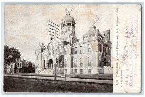 1908 Dodge County Court House And Jail Exterior Fremont Nebraska NE Postcard