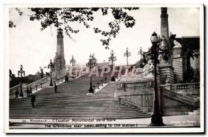 Old Postcard Marseille Staircase Monument De La Gare St Charles