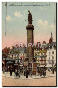 Lille Old Postcard commemorative monument of the 1792 siege (Revolution)
