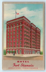 JOHNSTOWN, Pennsylvania PA ~ Roadside HOTEL FORT STANWIX c1940s Linen   Postcard