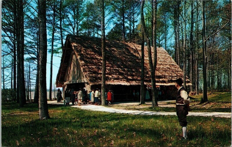 Jamestown Glasshouse 1608 Built Colonial Williamsburg VA Virginia Postcard VTG 