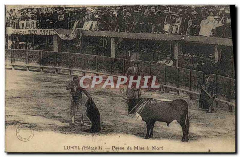 Old Postcard Bullfight Bullfight Lunel Herault Pass put to death TOP