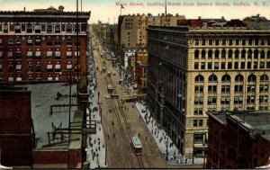 New York Buffalo Main Street Looking North From Seneca Street 1912