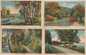 (4 cards) Greetings from Groton NY, New York - Waterways - Linen