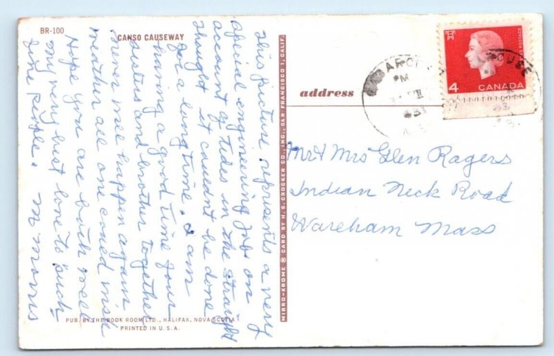 Canso Causeway Nova Scotia Canada Postcard