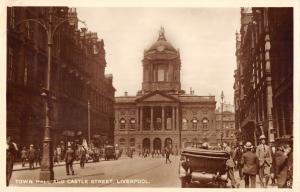 uk30104 town hall and castle street liverpool real photo uk