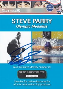 Stephen Steve Parry Olympic Swimming Medallist Hand Signed Large Photo