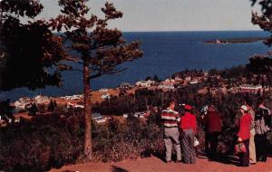 Copper Harbor Michigan Birds Eye View Vintage Postcard J64779