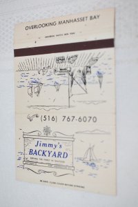 Jimmy's Backyard Port Washington New York Ships 40 Strike Matchbook Cover