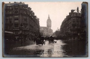 RPPC Real Photo Postcard - 1910 Great Flood of Paris France