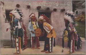 Postcard Native American Indians Ready for Dance Indian Pueblo Manitou CO