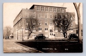RPPC LUTHERAN HOSPITAL HAMPTON IOWA REAL PHOTO POSTCARD 1919