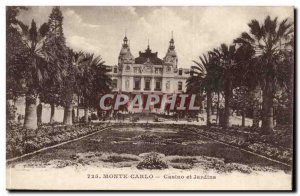 Monaco - Monte Carlo - Casino and Gardens - Old Postcard