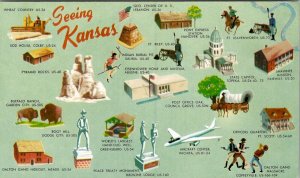 Seeing Kansas Relive Western Frontier Days Fine Food Modern Cities Postcard A23