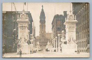 PHILADELPHIA PA COURT OF HONOR ANTIQUE REAL PHOTO POSTCARD RPPC