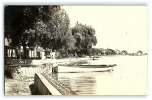 1904-18 Fair Haven Michigan Boats Houses Rppc Postcard Real Photo pc7